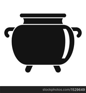 Medicinal herbs cauldron icon. Simple illustration of medicinal herbs cauldron vector icon for web design isolated on white background. Medicinal herbs cauldron icon, simple style