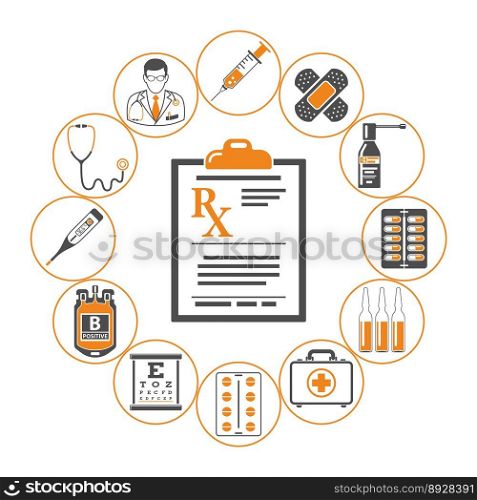 Medicine and healthcare infographics vector image