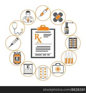 Medicine and healthcare infographics vector image