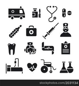medicine and pharmacy icons