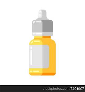 Medicine bottle icon in flat style. Medical illustration isolated on white background.. Medicine bottle icon in flat style.