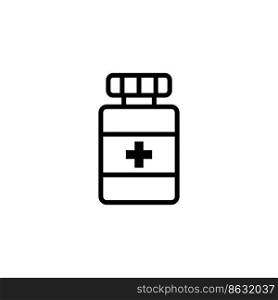 medicine bottle icon vector illustration logo design