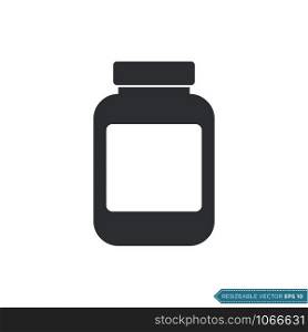 Medicine Bottle Icon Vector Template