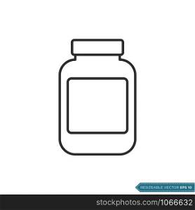 Medicine Bottle Icon Vector Template