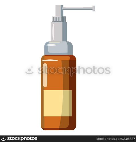 Medicine bottle of spray icon in cartoon style on a white background. Medicine bottle of spray icon, cartoon style