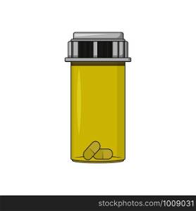 medicine bottle with medicine in a flat style. medicine bottle with medicine in a flat