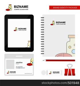 Medicine Business Logo, Tab App, Diary PVC Employee Card and USB Brand Stationary Package Design Vector Template