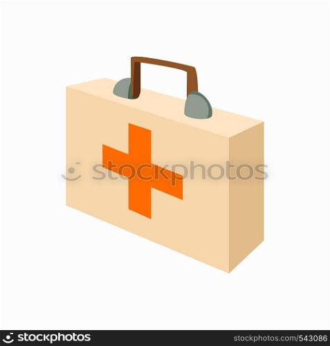 Medicine chest icon in cartoon style on a white background. Medicine chest icon, cartoon style
