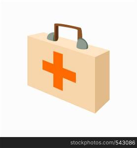 Medicine chest icon in cartoon style on a white background. Medicine chest icon, cartoon style