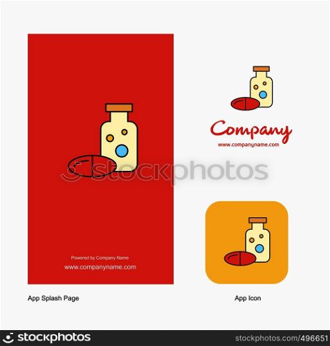 Medicine Company Logo App Icon and Splash Page Design. Creative Business App Design Elements
