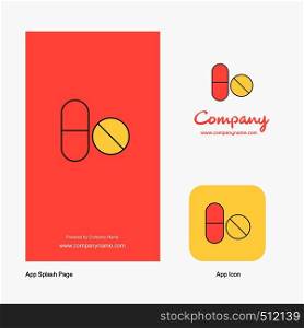 Medicine Company Logo App Icon and Splash Page Design. Creative Business App Design Elements