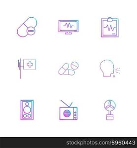medicine , ecg , report , medical , medicine,  speak , radio , fan , icon, vector, design,  flat,  collection, style, creative,  icons