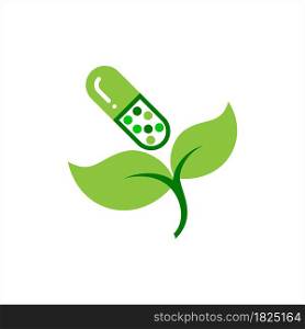 Medicine Herb Icon, Healthy Natural Medicine Vector Art Illustration