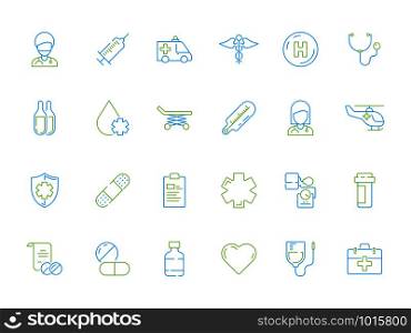 Medicine icon. Hospital doctor healthcare medical drugs pills and other thin line vector symbols. Medical health, medicine and doctor, hospital and healthcare illustration. Medicine icon. Hospital doctor healthcare medical drugs pills and other thin line vector symbols