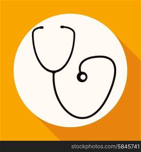 medicine icon on white circle with a long shadow