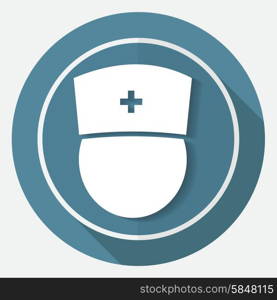 medicine icon on white circle with a long shadow