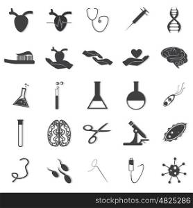 Medicine Icons Set, black isolated on white background