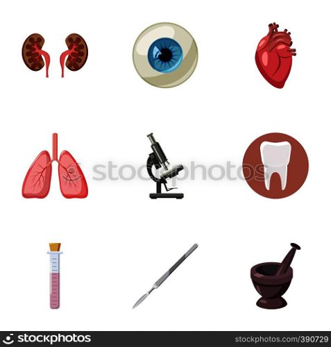Medicine icons set. Cartoon illustration of 9 medicine vector icons for web. Medicine icons set, cartoon style