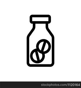 medicine in a bottle icon vector. A thin line sign. Isolated contour symbol illustration. medicine in a bottle icon vector. Isolated contour symbol illustration
