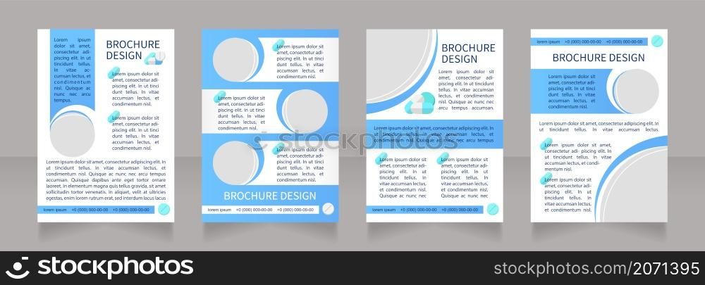 Medicine indications and contraindications blank brochure layout design. Vertical poster template set with empty copy space for text. Premade corporate reports collection. Editable flyer paper pages. Medicine indications and contraindications blank brochure layout design