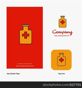 Medicine jar Company Logo App Icon and Splash Page Design. Creative Business App Design Elements