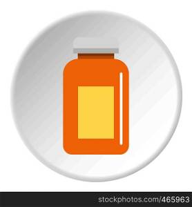 Medicine jar icon in flat circle isolated on white vector illustration for web. Medicine jar icon circle