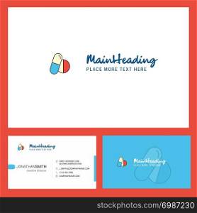 Medicine Logo design with Tagline & Front and Back Busienss Card Template. Vector Creative Design