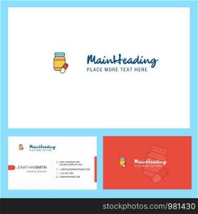 Medicine Logo design with Tagline & Front and Back Busienss Card Template. Vector Creative Design