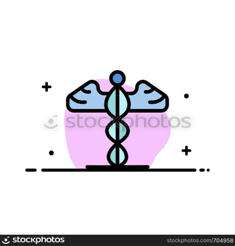 Medicine, Medical, Healthcare, Greece Business Flat Line Filled Icon Vector Banner Template