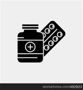 medicine, Pill, capsule, drugs, tablet Glyph Icon. Vector isolated illustration. Vector EPS10 Abstract Template background