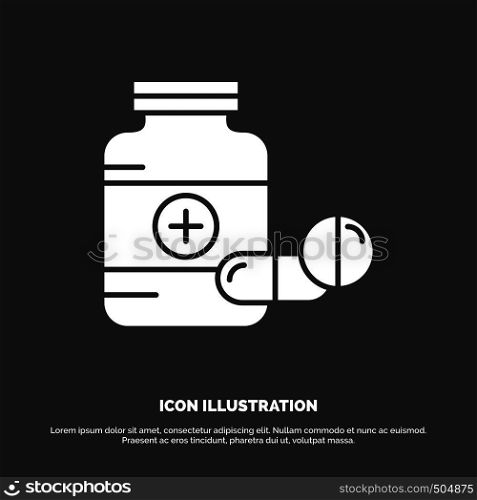 medicine, Pill, capsule, drugs, tablet Icon. glyph vector symbol for UI and UX, website or mobile application. Vector EPS10 Abstract Template background