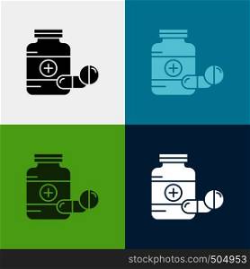 medicine, Pill, capsule, drugs, tablet Icon Over Various Background. glyph style design, designed for web and app. Eps 10 vector illustration. Vector EPS10 Abstract Template background