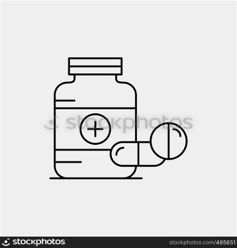 medicine, Pill, capsule, drugs, tablet Line Icon. Vector isolated illustration. Vector EPS10 Abstract Template background