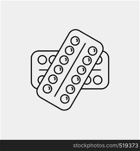 medicine, Pill, drugs, tablet, patient Line Icon. Vector isolated illustration. Vector EPS10 Abstract Template background