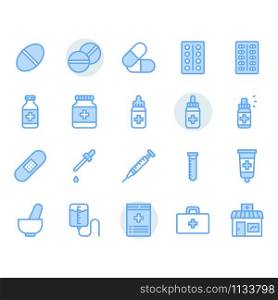 Medicine related icon and symbol set