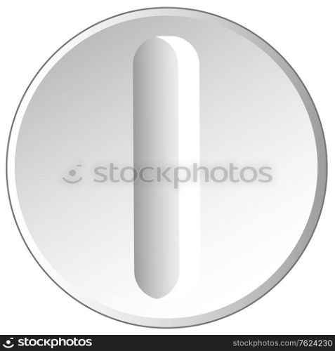 Medicine round blanching tablet on white background is insulated. Vector illustration of the medical preparation round blanching tablet