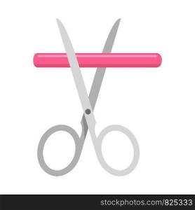 Medicine scissor icon. Flat illustration of medicine scissor vector icon for web design. Medicine scissor icon, flat style