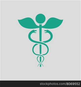 Medicine sign icon. Gray background with green. Vector illustration.