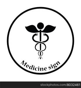 Medicine sign icon. Thin circle design. Vector illustration.