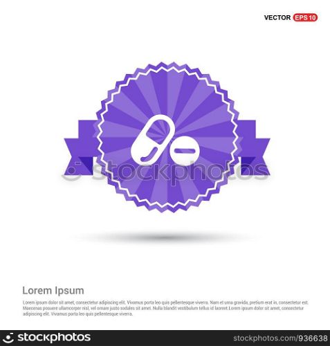 medicine symbol Icon - Purple Ribbon banner
