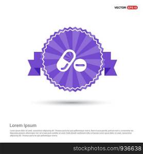 medicine symbol Icon - Purple Ribbon banner