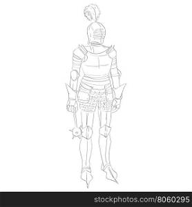 Medieval armour doodle isolated on white