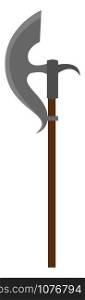 Medieval ax, illustration, vector on white background.