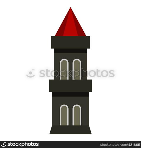 Medieval battle tower icon flat isolated on white background vector illustration. Medieval battle tower icon isolated