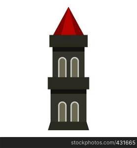 Medieval battle tower icon flat isolated on white background vector illustration. Medieval battle tower icon isolated