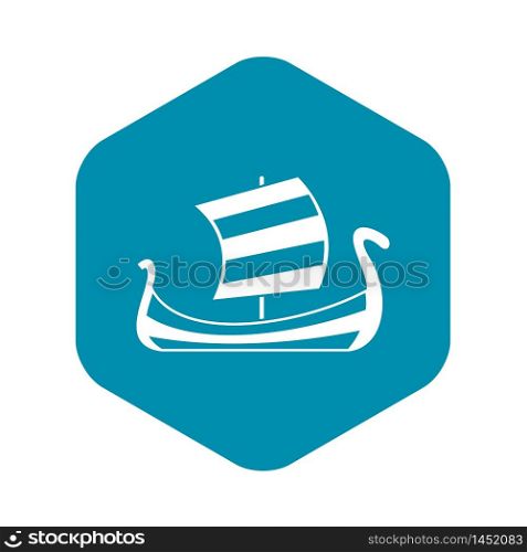 Medieval boat icon. Simple illustration of medieval boat vector icon for web. Medieval boat icon, simple style