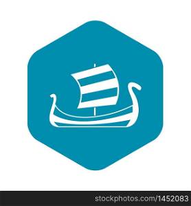 Medieval boat icon. Simple illustration of medieval boat vector icon for web. Medieval boat icon, simple style