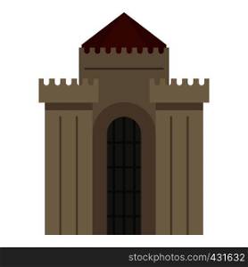 Medieval building icon flat isolated on white background vector illustration. Medieval building icon isolated