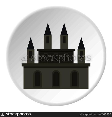 Medieval castle icon in flat circle isolated on white background vector illustration for web. Medieval castle icon circle