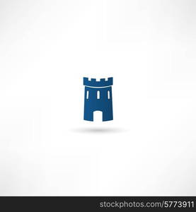 Medieval castle tower vector icon